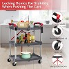 Folding Utility Cart - Heavy Duty 165LB Capacity w/ 360° Wheels (2 Locking) -  3-Tier Collapsible Rolling Cart for Garage, Office, Warehouse, Kitchen - 2 of 4