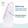 WildKin Vegan Leather Kids' Original Sling Bookshelf White Wood with Light Pink/Dark Pink: 4-Shelf MDF Book Rack, Ages 3-10 - 4 of 4