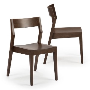 Plank+Beam Modern Dining Chair Set of 2, Solid Wood Chairs for Kitchen, Office, Living Room - 1 of 4