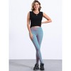 INSPIRE CHIC Women's Printed Stripe High Waist Elastic Waistband Yoga Stirrup Pants - 3 of 4