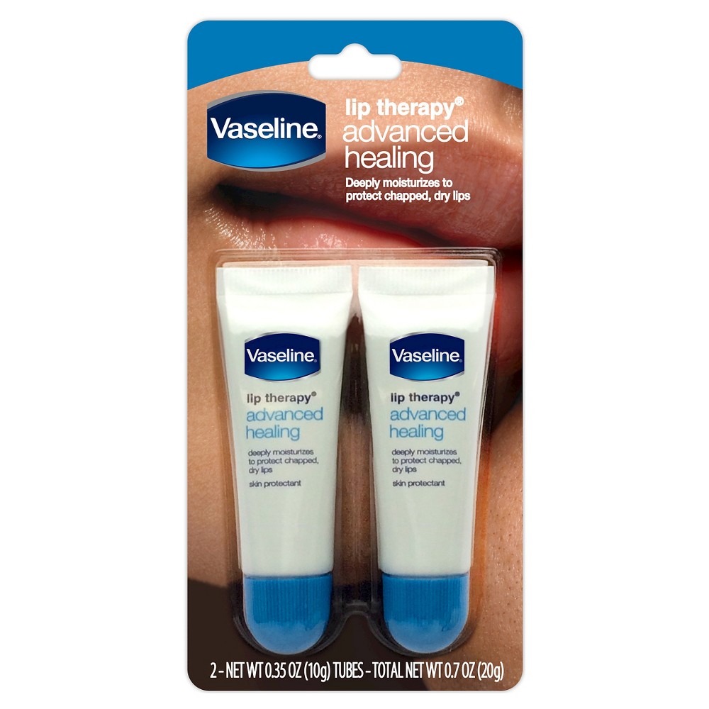 Photos - Cream / Lotion Vaseline Lip Therapy Advanced Healing Fragrance free Moisturizer - 0.7oz/2 