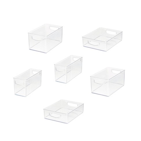 Idesign 6pc Small Recycled Plastic Stackable Organizer Bins : Target