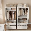 72" Wood Wardrobe w/ 2 Drawers, Hanging Rod & 18 Shelves - Tall Clothing Armoire for Bedroom - 3 of 4