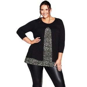 Avenue Women's Plus Size Alex Print Tunic - 1 of 4