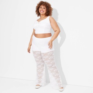 Women's Mid-Rise Flare Sheer Lace Pants - Wild Fable™ - 1 of 3