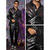 Lars Amadeus Men's Slim Fit Button Down Party Disco Metallic Sequin Shirts - 4 of 4