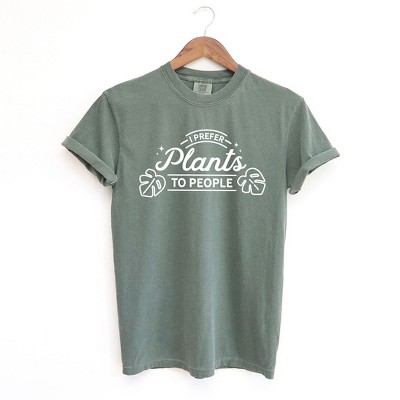 Simply Sage Market Women's I Prefer Plants To People Short Sleeve Garment Dyed Tee
