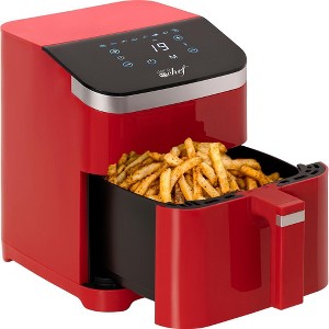 Deco Chef 5.8QT Air Fryer, Digital Touch Controls, 8 Smart Cooking Programs, Recipes (Red) - 1 of 4