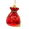 Kurt Adler Noble Gems Glass Ornament for Christmas Tree, Red Sack Of Money - 3 of 3