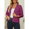 Women's 3/4 Sleeve Open Front Cropped Cardigan Sweater Elegant Shrugs for Women - 3 of 4