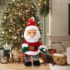 LuxenHome Animated Singing 16" Tall Santa Holiday Decoration, Battery Operated Multicolored - 2 of 4