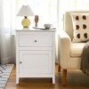 Costway Nightstand with Drawer Accent Side End Table Storage Cabinet White\Natural\Espresso - 3 of 4