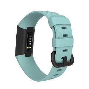 Zodaca Silicone Watch Band Compatible with Fitbit Charge 3, Charge 3 SE (Large), and Charge 4, Fitness Tracker Replacement Bands, Mint Green - 1 of 4