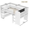 KTMBDW Low Loft Bed with Storage Shelves,Desk and Blackboard,Wood Kids Loft Bed with Safety Guardrail and Ladder,Under-Bed Play Space - 4 of 4