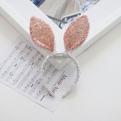 Summer Crystal - Sequin Bunny Ear Headband - 1 Pack