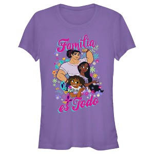 Juniors Womens Encanto Mirabel, Luisa and Isabela Familia es Todo T-Shirt - 1 of 4
