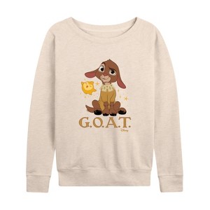 Women's - Disney - Valentino The GOAT Lightweight French Terry Wide Neck Long Sleeve Shirt - 1 of 4