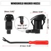 Unique Bargains Front Windshield Wiper Washer Nozzle Spray Jet Kit 85381-44010 for Toyota Tacoma 2005-2015 for Toyota Prius 2001-2009 Black 5 Pcs - 3 of 4
