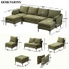 EROMMY U Shaped Sectional Sofa,Chenille Convertible Sectional Couch Ottman for Living Room,Green - 3 of 4