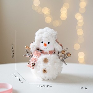 BABYYER Christmas Snowman Doll, Soft and Fabric Snowman Plush Toy for Holiday Home Decor, Desktop or Window Display - 1 of 4