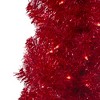 Northlight 4' Pre-Lit Slim Red Artificial Christmas Tree - Clear Lights - 2 of 4