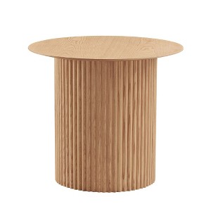 NicBex Modern 31.49" Round Coffee Table with Wave Pattern Pedestal for Living Room and Office - 1 of 4