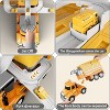 Light Up Construction Truck with 4 Vehicles Playmat Music Toy for Toddlers 3-5 Years Yellow - 3 of 4