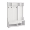 APRILSOUL Hall Tree with Removable Linen Cushioned Entryway Bench, Coat Rack, Storage Shelves, and DIY Pegboard,for Hallways, Living Room, Brown - 2 of 4
