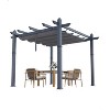 Retractable Aluminum Pergola – 10x10/10x13 Ft Wood-Grain Design, Adjustable Sunshade & Rust-Proof Frame for Patio/Backyard/Garden - 3 of 4