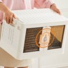 SEVOBAL Utility Storage Drawers 1 Piece Plastic Foldable Bins with Doors Wheels, Portable and Lockable Boxes for Living Room, Beige, 19.8"*11.8"*11.8" - 4 of 4