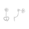Haus of Brilliance Silver 1/4 Cttw Diamond Swirl Heart Front/Back Earrings - 2 of 4