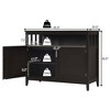 Costway Modern Kitchen Storage 36" Height Cabinet Buffet Server Table Sideboard Dining Wood Brown - image 3 of 4