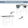 3-Piece Wood Dining Table Set Drop Leaf Dining Table with 2 Upholstered Armless Dining Chairs for Small Place,Dining Room-Tanpinhause - 3 of 4