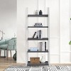 5-Tier Shelves,Bookshelf, Storage Rack, Bookcase with Rubber Wood Frame, Ladder Shelf - 3 of 4