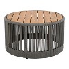 NicBex Acacia Wood Outdoor Round Coffee Table with Woven Rope Accent,Patio Table Balcony Furniture for Garden,Yard,Weather Durability - 2 of 4