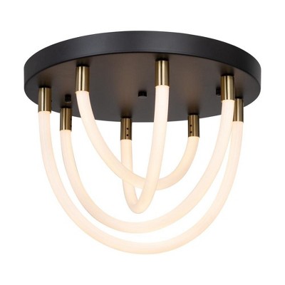 Artcraft Lighting Cascata 4 - Light Semi-Flush Mount in  Black/Brushed Brass