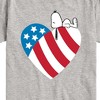 Boys' - Peanuts - Snoopy On Flag Heart Short Sleeve Graphic T-Shirt - 2 of 4