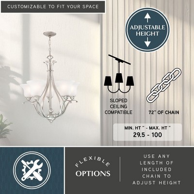 Vaxcel Monrovia 5 - Light Chandelier in  Brushed Nickel