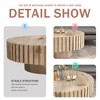 NicBex Natural Wood Texture Round Coffee Table with Sturdy Base & Fluted Sides,Minimalist Wooden Tea table Center Table for Living Room,Wood - 2 of 4