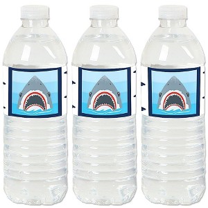 Big Dot of Happiness Shark Zone - Jawsome Party or Birthday Party Water Bottle Sticker Labels - Set of 20 - 1 of 4