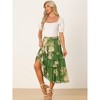 INSPIRE CHIC Women's Floral Elastic Waist Tiered Ruffle Boho Midi Skirts - 2 of 4
