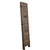 Proman Products Rancho 4 Shelf Panel Folding Screen Room Partition Paulownia Wood: Privacy Screen with Storage, No Assembly - 3 of 4