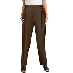 Jessica London Stretch Knit Crepe Straight Leg Pants - 1 of 4