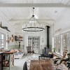 BAOURE 12-Light Black Wagon Wheel Chandelier with Glass Shade, 43.3-Inch Round Farmhouse Pendant Light Fixture for Dining Rooms, Foyers & Entryways - 2 of 4