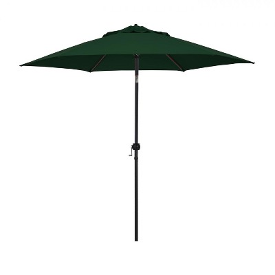 Astella  9 Ft. Aluminum Push Tilt Patio Umbrella W/ Crank Lift - Black Frame / Polyester Hunter Green Canopy ECO906D709-P09