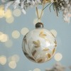 TopComfy Decorative Object Glass Christmas Ball Ornaments Glitter Painted Finish for Holiday Tree Decor, White, 3"*3"*3" - 3 of 4