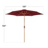 Best Choice Products 10ft Outdoor Woodgrain Pattern Steel Market Patio Umbrella w/ Crank, Tilt - 2 of 4