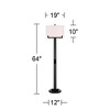 Possini Euro Design Madrid Modern Industrial Floor Lamp 64" Tall Matte Black Metal White Linen Hardback Drum Shade for Living Room Bedroom Office Home - 4 of 4