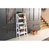 Vynxaria 5-Tier Modern Ladder Bookshelf Organizer: Wood Frame Bookcase for Small Spaces in Living Rooms & Offices, White - 2 of 4