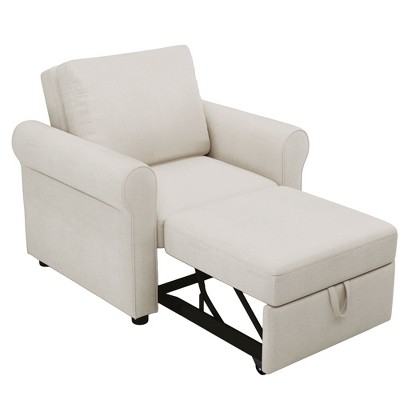 NicBex 3-in-1 Sleeper Chair Bed with Adjust Backrest Linen Lounger Chair Modern Sofa Bed Chair for Adults